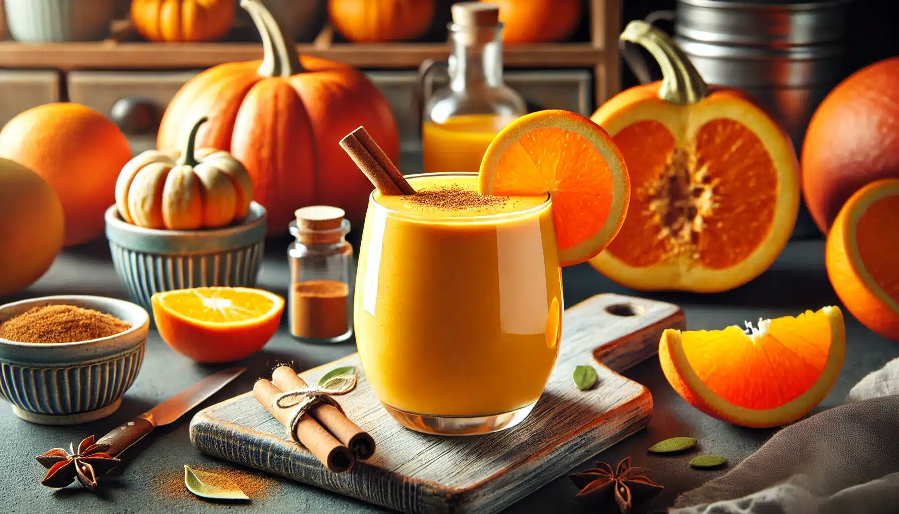 batido de naranja y calabaza